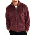 thumbnail image 2 of KeShDi Jackets for Men's Casual Long Sleeve Jackets Turndown Collar Outerwear Fuzzy Coats with Pockets Wine S, 2 of 8
