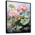 thumbnail image 2 of Designart "Rosy Verdant Dharma Craft Blossom Pool" Buddhism Floater Framed Wall Art Print, 2 of 7