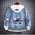 thumbnail image 3 of Lilo Stitch-chaqueta vaquera con capucha para niños y adultos, sudadera con capucha de dibujos animados, ropa de calle de Hip Hop Harajuku, abrigo informal de Jean, 3 of 4