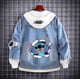 thumbnail image 3 of Lilo Stitch-chaqueta vaquera con capucha para niños y adultos, sudadera con capucha de dibujos animados, ropa de calle de Hip Hop Harajuku, abrigo informal de Jean, 3 of 4