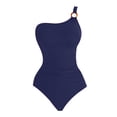 thumbnail image 3 of MKLEKYY Trajes De Baño Mujer Dos Piezas Women Sexy Suspender One Shoulder Hoop Swimsuit Solid Color Swimsuit 81, 3 of 3