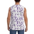 thumbnail image 4 of Lsque Lavender Flowers Print Men's Cotton Blend Sleeveless Muscle Shirts (S-3XL)- Moisture Wicking, Odor Protection, UPF 30+,Large, 4 of 8