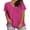 Hot Pink, variant on Women's Plus Size V Neck T Shirts Short Sleeve Tops Casual Summer Tshirts Loose Fit Tees XL-5X