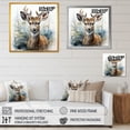 thumbnail image 4 of Designart "Wilderness Deer Portrait I" Animals Framed Wall Art - Traditional Brown Deer Living Room Framed Canvas Art, 4 of 6