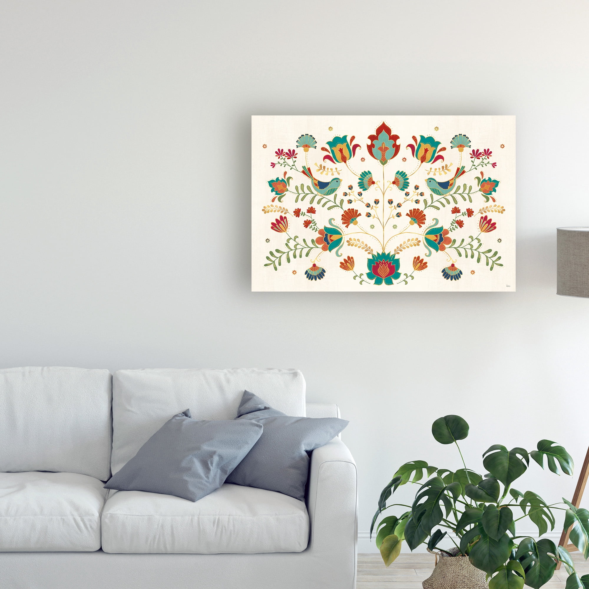 Trademark Fine Art 'Folk Floral 1' Canvas Art by Veronique Charron