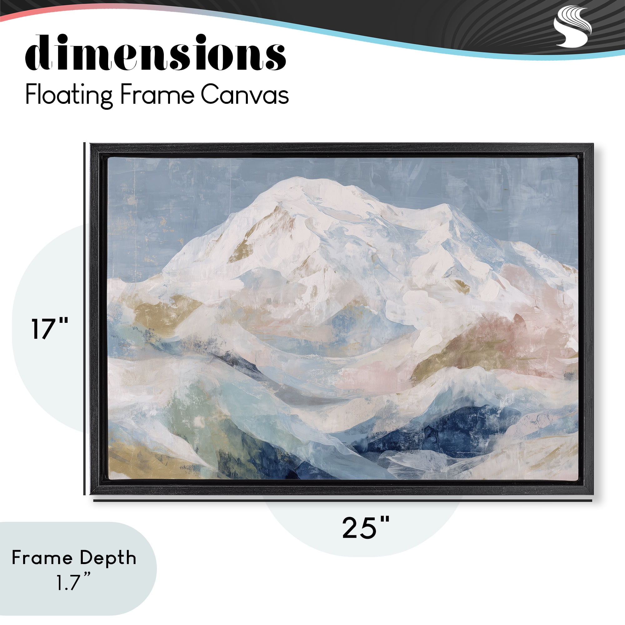 Stupell Industries Icy Mountain Range at Dusk Black Framed Floater Canvas Wall Art, design by Chromatic Storm Studio