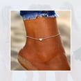 thumbnail image 2 of Tobillera de plata esterlina Silvora para mujeres y hombres cadena de corazón ajustable plata, 2 of 8