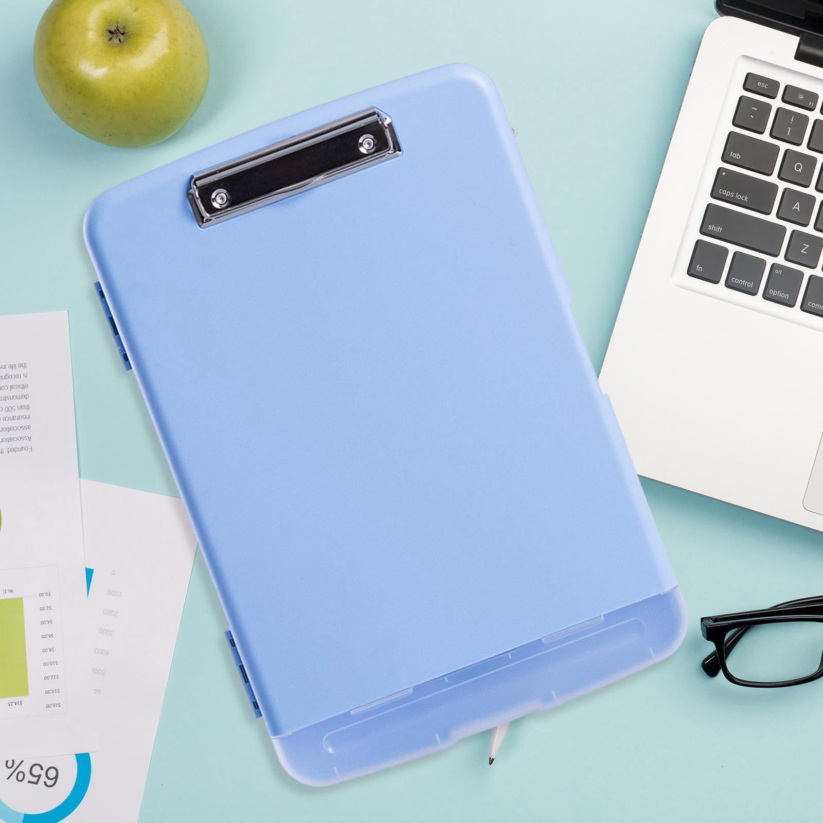 simhoa Low Profile Clipboard with Storage and Pen Holder A4 Size Clipboard Organizer,PP,Multifunctional Nursing Clipboard for Office light blue