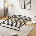 thumbnail image 1 of 10 - pulgada tamaño completo size metal platform marco de cama - low profile, heavy - duty slats support, under - cama almacenamiento, no box spring, noise - free & non - slip (negra), 1 of 8