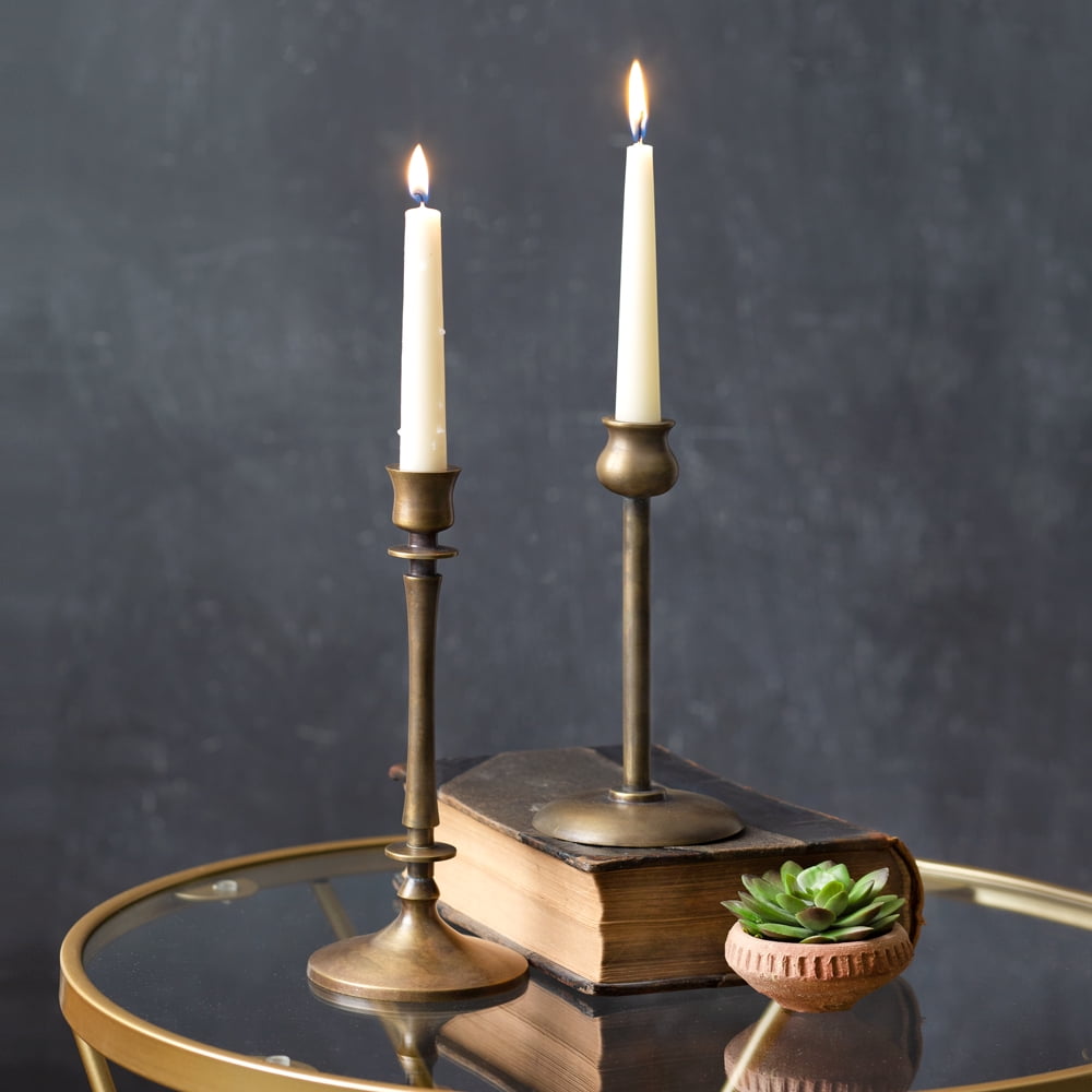 Set of Two Brass Taper Candle Holders