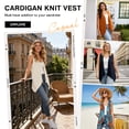 thumbnail image 4 of Uvplove Women's Summer Sleeveless Soft Knit Cardigan with Pockets High Low Drape Front Open Cardigan Blouse,Brown,M, 4 of 12