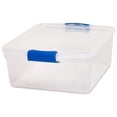 thumbnail image 2 of HOMZ 4-Pack 15.5 Qt Latching Lid, Home & Office Clear Plastic Storage Organizer Bins, Blue, 2 of 8