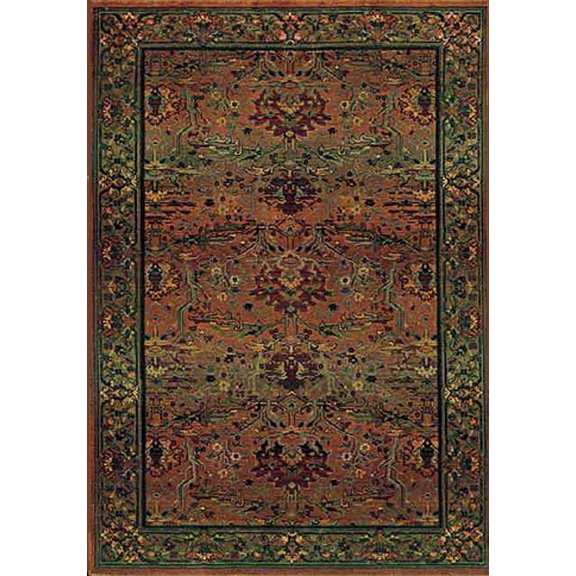Moretti Motions Area Rug 465J4 Green Persian Vines