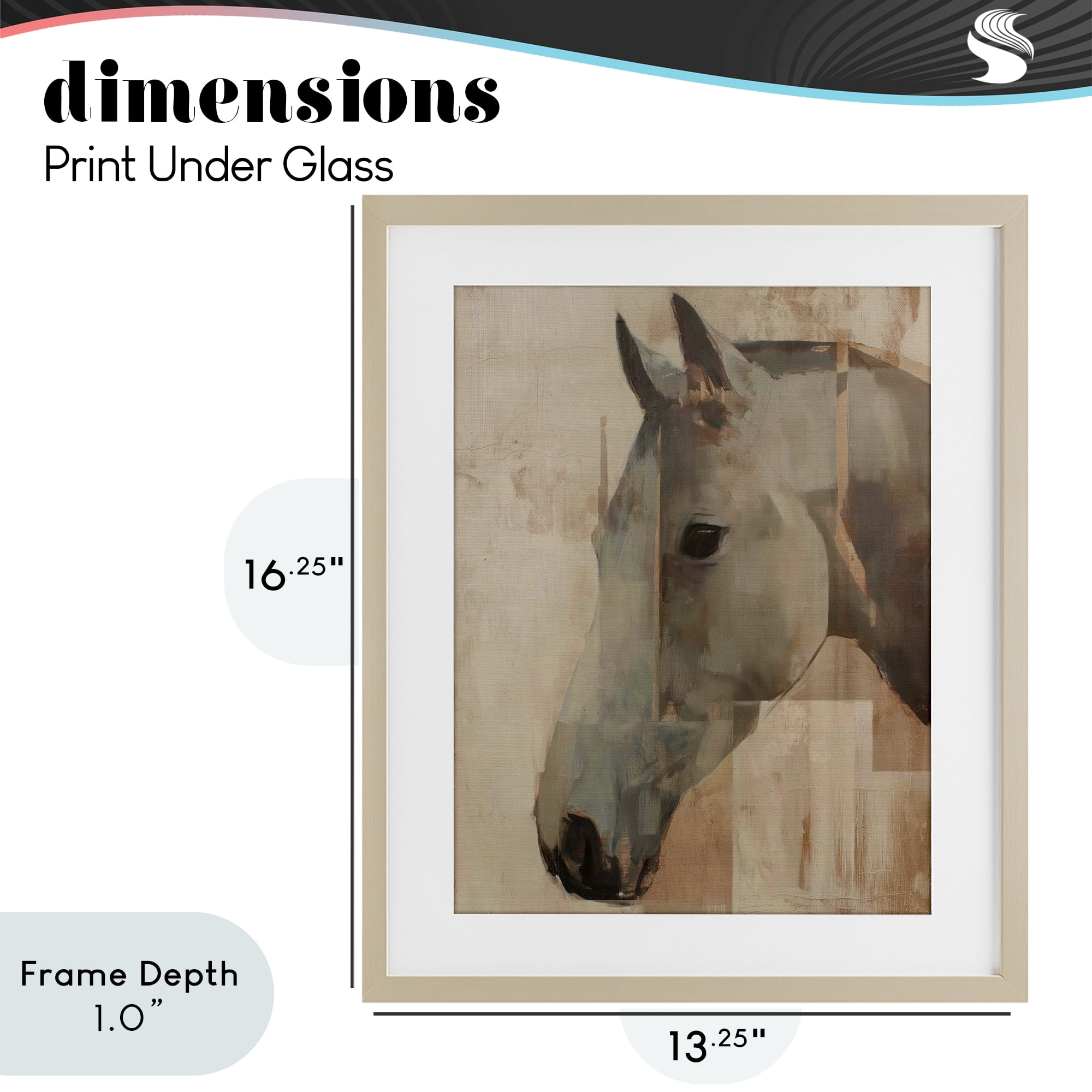 Stupell Industries Pure Horsepower Portrait Birch Framed Print Under Glass, design by Svetlana Aleynikova