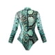 thumbnail image 4 of Trajes de baño Amzcrzy Tankini para mujer, traje de baño, bikini para mujer de manga larga, cuello redondo, con cremallera, conjunto de traje de baño informal estampado, multicolor, XL, 4 of 4