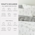 thumbnail image 3 of Noble Linens 8 Piece Patterned Duvet Bedding Bundle, Botany Floral Gray, Queen, 3 of 6