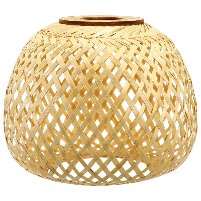 MIANGASTORE Woven Bamboo Lampshade Rustic Bamboo Lampshade Pendant Light Lamp Cover Lamp Accessory