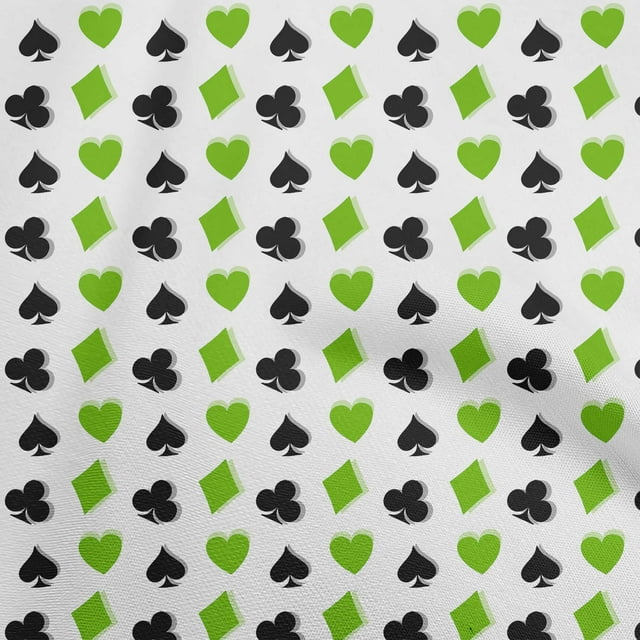 oneOone Silk Tabby Green Fabric Poker Card Sewing Craft Projects Fabric Prints By Yard 42 Inch Wide