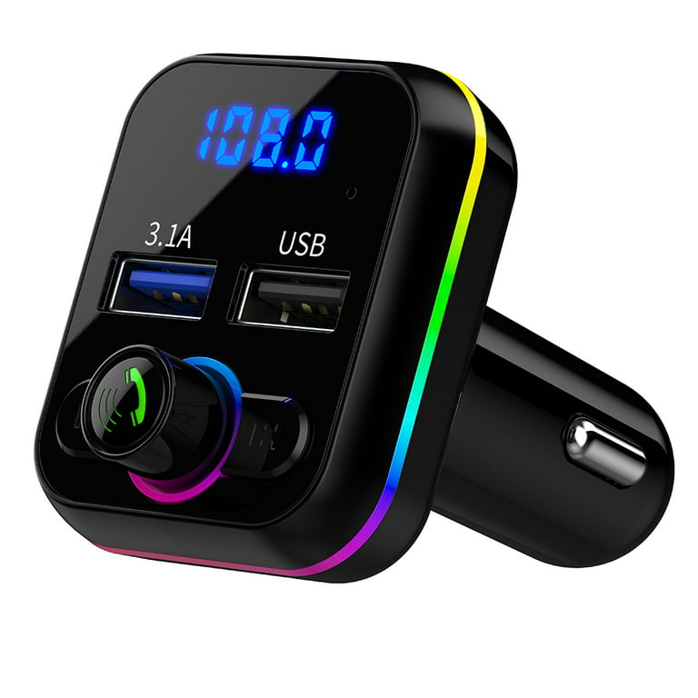 Récepteur Bluetooth F19 - Receiver audio pour voiture MP3 Player FM avec  dual USB et LED - Noir - Acheter sur PhoneLook