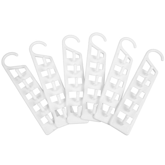 FOMIYES Heavy Duty Plastic Hangers Space Saver Multifunctional White 6Pcs