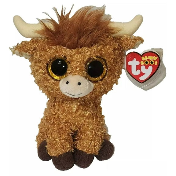 Ty Beanie Boos - Alfie the Longhorn Bull  – Glitter Eyes  - Stuffed Animal
