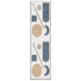 thumbnail image 2 of SAFAVIEH Calico Miraj Abstract Polyester Shag Runner Rug, Ivory/Blue, 2'2" x 8', 2 of 8