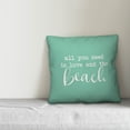 thumbnail image 2 of Creative Products All You Need is Love and a Beach Script Mint 16x16 Indoor / Outdoor Pillow, 2 of 2