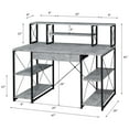 thumbnail image 6 of Glavbiku Modern Computer Desk with Storage Shelves,Metal Base Corner Desk,Writing Table,Gray,47"L, 6 of 6