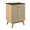 thumbnail image 2 of Modway Soma 24" Modern Wood Bathroom Vanity with Adjustable Shelf in Oak/Black, 2 of 10