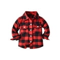 thumbnail image 1 of Gureui Toddler Kids Baby Boys Autumn Winter Casual Shirts Coat Plaid Turn-Down Collar Long Sleeve Button-Down Jackets with Pockets Outerwear, 1 of 8