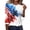 White #016, variant on 250th Anniversary USA Shirts for Women 3/4 Sleeve T Shirts Casual USA Flag Print Pullover 4th of July Celebration Party Tops Independence Day Patriotic Round Neck Blouses Yellow 2XL