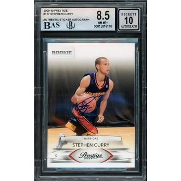 Stephen Curry Autographed 2009-10 Panini Prestige Rookie Card #157 Golden State Warriors BGS 8.5 Auto Grade Gem Mint 10 Beckett BAS #15816110