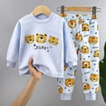 thumbnail image 2 of UAYOTSE Fall Boys Pajamas Toddler Boy Long Sleeve Dinosaur Print Loungewear Pjs Set 2-Piece Cozy Cotton Sleepwear Mint ,Sizes 3-4 Years, 2 of 5