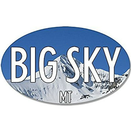 Oval BIG SKY MT Mountain BG Sticker Decal (snow ski montana) Size: 3 x 5 (Best Big Mountain Skis)
