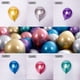 thumbnail image 1 of 50 Uds. Globos de látex metálicos de 12 pulgadas redondos gruesos decoración de fiesta de cumpleaños de boda globo de Color sólido, 1 of 8