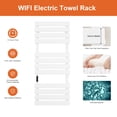 thumbnail image 4 of OihPaw Electric Towel Warmer,51 * 22 inches WiFi Towel Warmer Rack for Bathroom,492W Wall Mounted Electric Towel Rack with Timer and LED Indicator,White Left Heated Towel Rack, 4 of 7