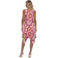 thumbnail image 3 of HELLHERO Side Pockets Sleeveless Sundress, Mandala Floral Pattern Summer Sleeveless Sundress Polyester Asymmetric Summer Sleeveless Dress Round Neck, 3 of 8
