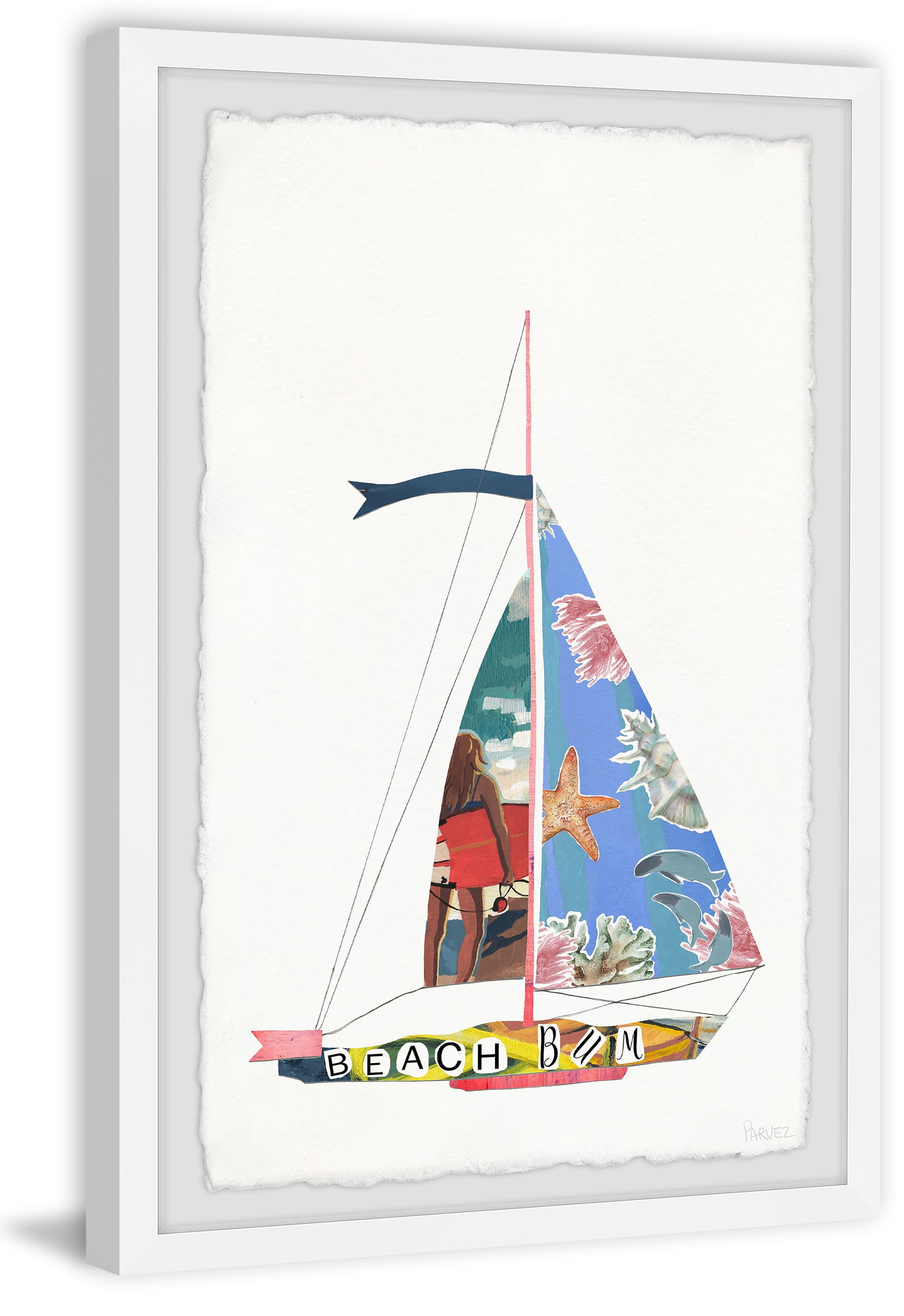 Parvez Taj Sailing Beach Bum Framed Wall Art