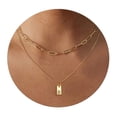 thumbnail image 1 of LYMAYTER Collier Pendentif Initiale en Or Collier Initiale Superposé en Or - Délicat, pour Femmes, 1 of 6