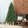 thumbnail image 3 of Gymax Arbre de Noël Pré-Éclairé de 6,5 Pieds Arbre Artificiel à Charnière Intérieur avec Lumières LED, 3 of 10