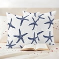 thumbnail image 3 of Navy Blue Starfish Coastal Outdoor Waterproof Pillow Covers, Nautical Summer Beach Ocean Decorative Square Throw Pillowcase Sofa Cushion Sham for Patio/Couch/Chair, 18"x18" 2 Pack, 3 of 8