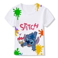 thumbnail image 2 of Kawaii Disney Stitch niño niña ropa dibujos animados camiseta para niño camiseta blanca manga corta gráfico chico Tee150 Gao Jinjia LED, 2 of 2