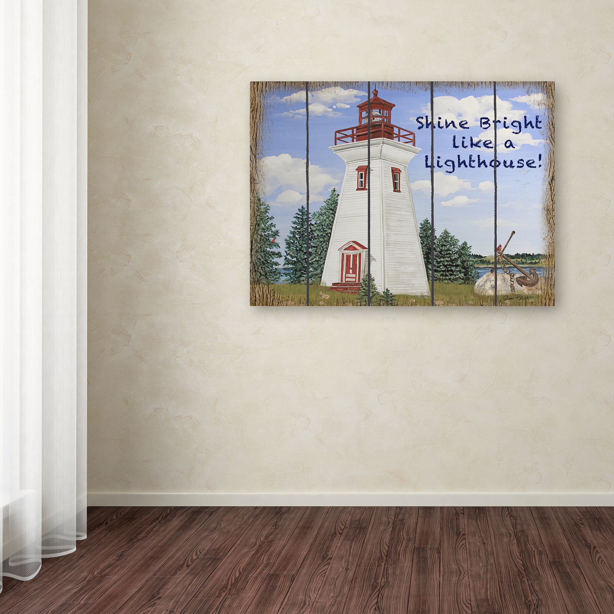 Trademark Fine Art 'Shine Bright Lighthouse' Canvas Art by Jean Plout