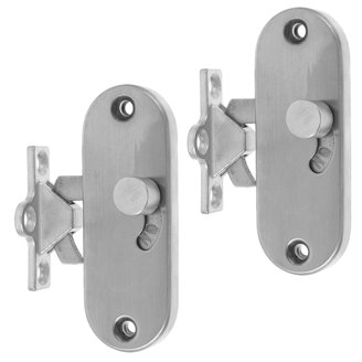 Heavy Duty Barn Door Latch Lock - 2 Pack, Zinc Alloy Top-of-Door Hook For Bathroom, Kids Safety (White)