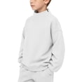 thumbnail image 4 of Jalioing Mock Neck Sweatshirt for Kids Casual Fashion Solid Color Long Sleeve Pullover Fall Winter Tops for Boys Girls, 4 of 9