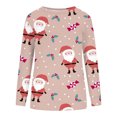 thumbnail image 3 of Qertyioot Chemises à Manches Longues pour Femmes, Hauts Décontractés de Mode Féminine Imprimé de Noël Col Rond Couverture Pull, 3 of 4