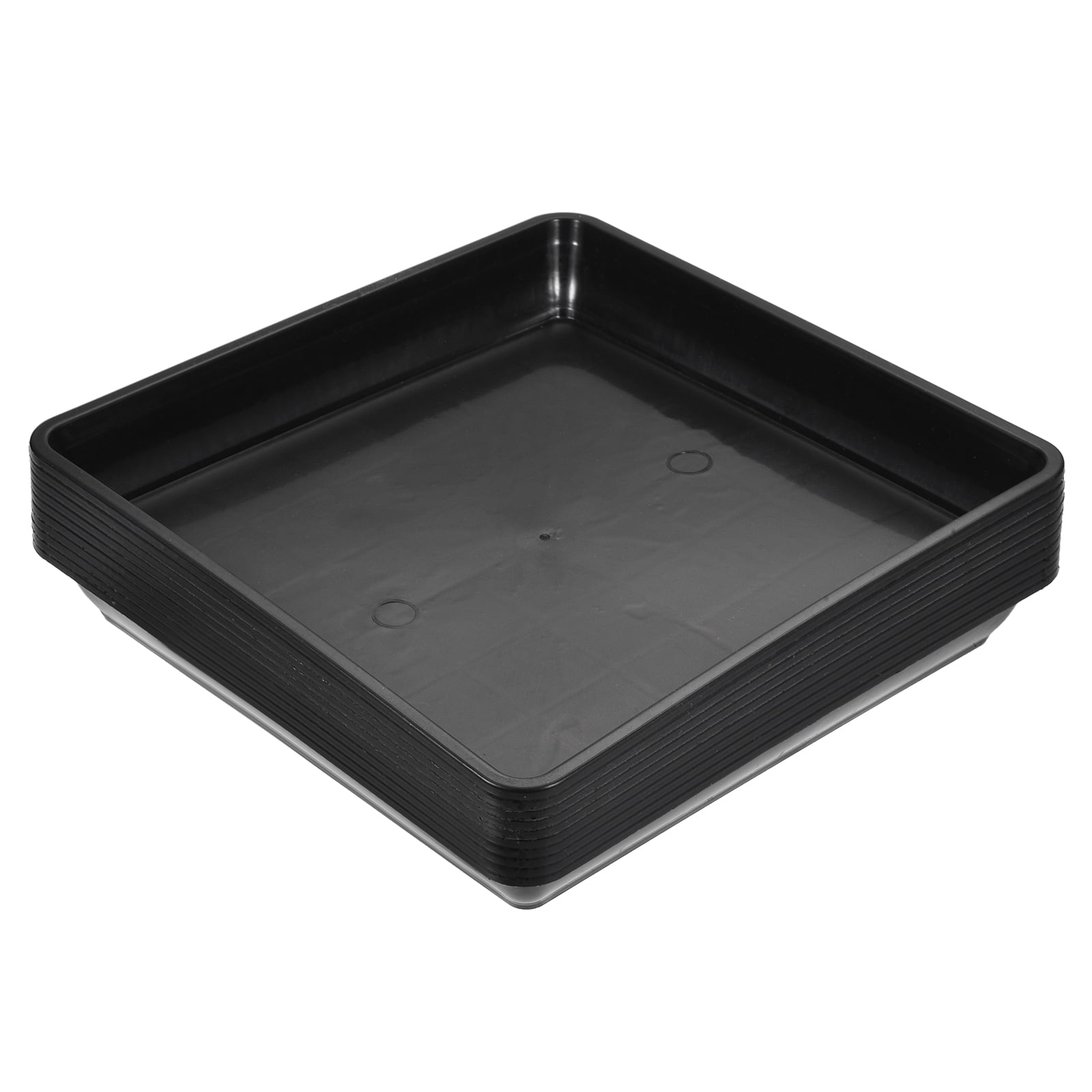 Uxcell Plant Pot Saucers Plastic Square Flower Drip Trays 10pcs Black 7"