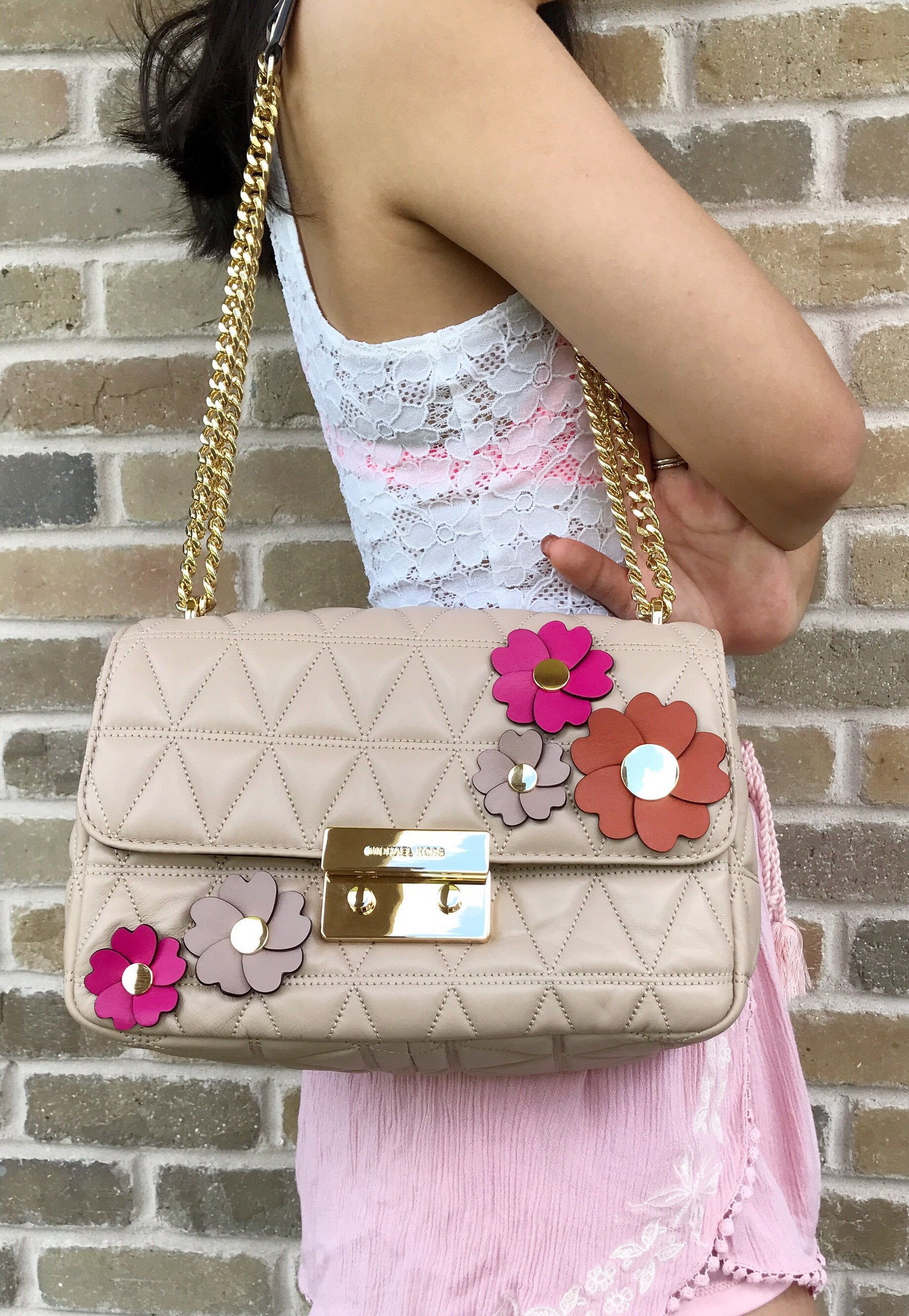 michael kors sloan small floral quilted leather shoulder bag