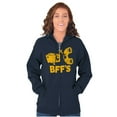 thumbnail image 3 of BFFS Mac n Cheese Funny Best Friends Unisex Fleece Graphic Zip Up Hoodie Brisco Brands 2X, 3 of 5