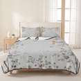 thumbnail image 3 of Twin XL Quilt Set 68''x98'', Vintage Botanical Lightweight Bedspread Coverlet Set with 2 Pillow Shams, Spring Floral Botterfly Summer Flower Breathable All Season Quilt Bedding for Dorm/Guest Room, 3 of 9